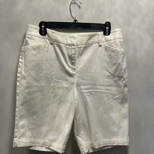 Womens White JONES NEW YORK Stretch Shorts Sports 8 Petite